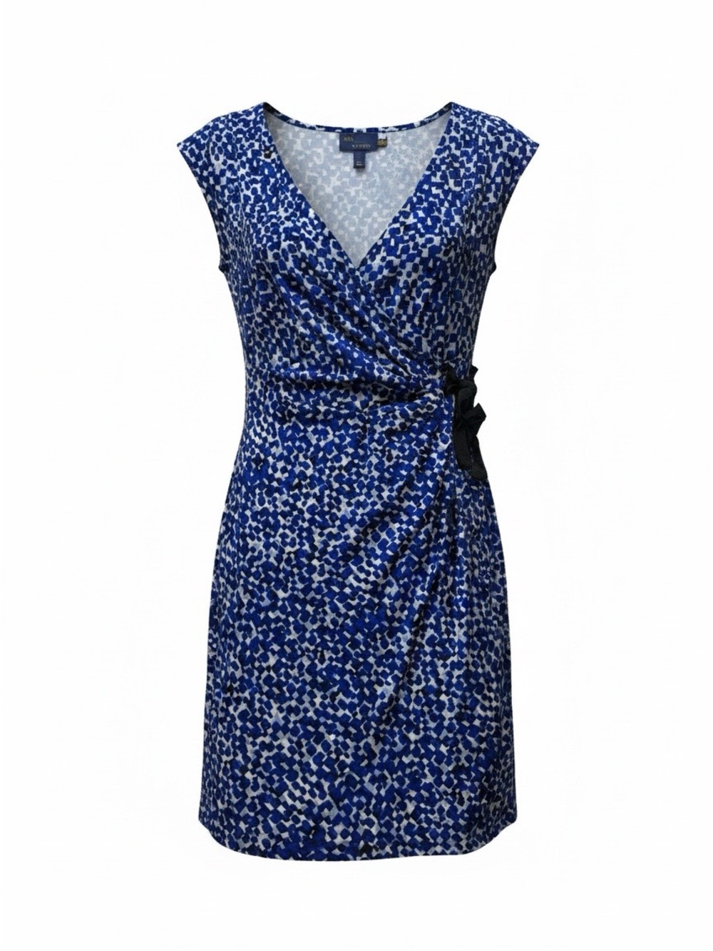 Just...Taylor‎ Blue and White Wrap-Style Mini Dress